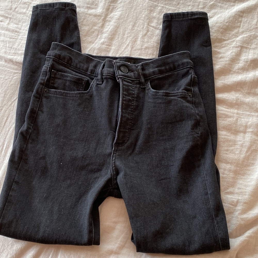 Express Stretch + Denim Perfect Skinny High Rise Black Jean